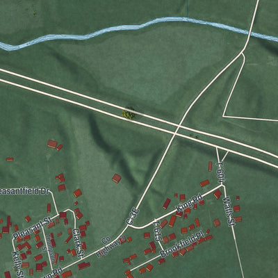 Second close-up of the map of Sardinia, Ohio print showing more streets and buildings