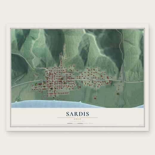 Sardis, Ohio map print, the full design