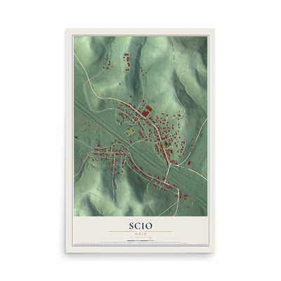 Map of Scio, Ohio, 12 x 18 inch unframed archival matte print