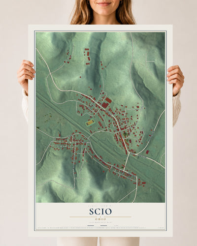 Map of Scio, Ohio, 24 x 36 inch unframed archival matte print