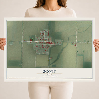 Map of Scott, Ohio, 18 x 24 inch unframed archival matte print
