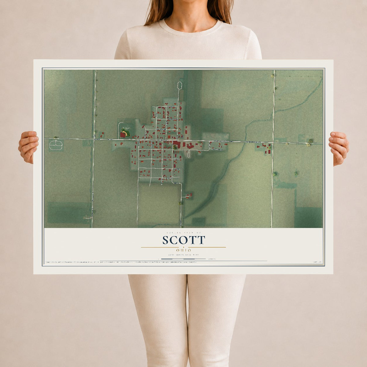 Map of Scott, Ohio, 24 x 36 inch unframed archival matte print