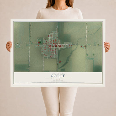 Map of Scott, Ohio, 24 x 36 inch unframed archival matte print