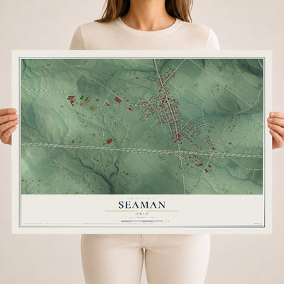Map of Seaman, Ohio, 18 x 24 inch unframed archival matte print