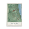 Map of Shawnee Hills, Ohio, 12 x 18 inch unframed archival matte print