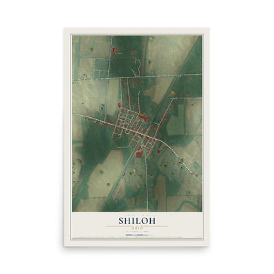 Map of Shiloh, Ohio, 12 x 18 inch unframed archival matte print