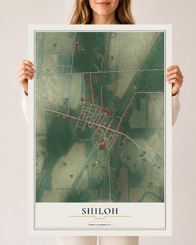 Map of Shiloh, Ohio, 24 x 36 inch unframed archival matte print