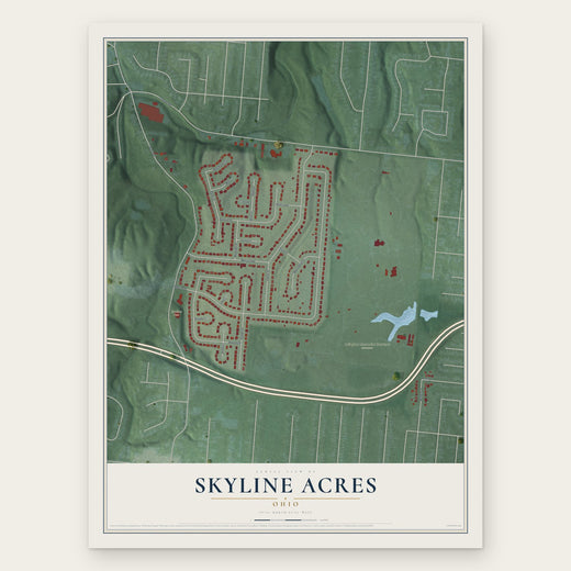 Skyline Acres, Ohio map print, the full design
