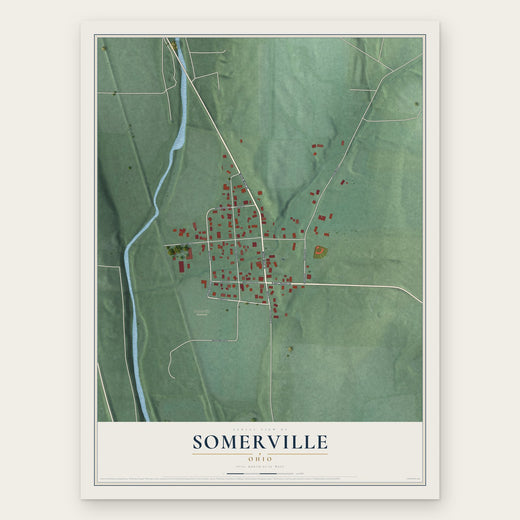 Somerville, Ohio map print, the full design