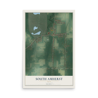 Map of South Amherst, Ohio, 12 x 18 inch unframed archival matte print