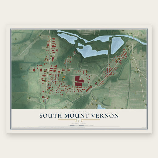 South Mount Vernon, Ohio map print, the full design