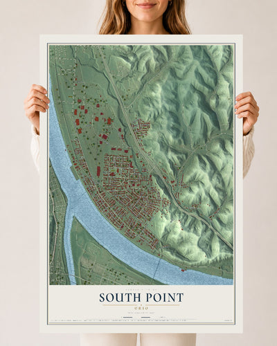 Map of South Point, Ohio, 24 x 36 inch unframed archival matte print