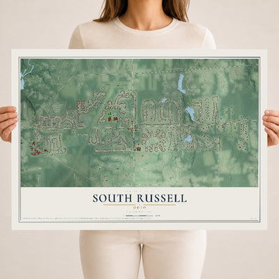 Map of South Russell, Ohio, 18 x 24 inch unframed archival matte print