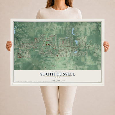 Map of South Russell, Ohio, 24 x 36 inch unframed archival matte print