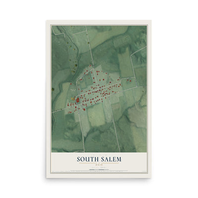 Map of South Salem, Ohio, 12 x 18 inch unframed archival matte print