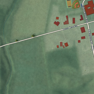 Second close-up of the map of South Salem, Ohio print showing more streets and buildings