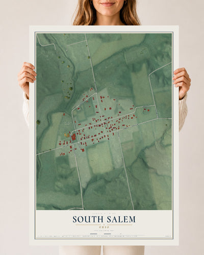 Map of South Salem, Ohio, 24 x 36 inch unframed archival matte print