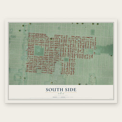 South Side, Ohio map print, the full design
