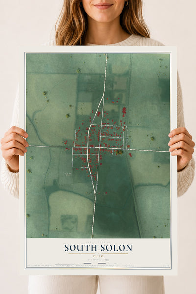Map of South Solon, Ohio, 18 x 24 inch unframed archival matte print