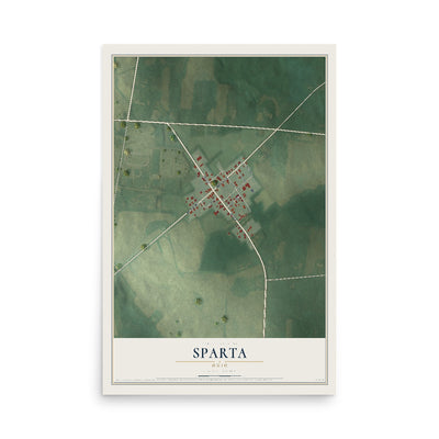 Map of Sparta, Ohio, 12 x 18 inch unframed archival matte print