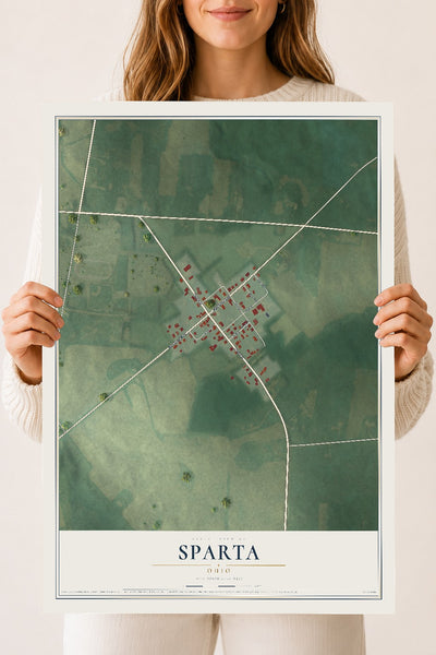Map of Sparta, Ohio, 18 x 24 inch unframed archival matte print