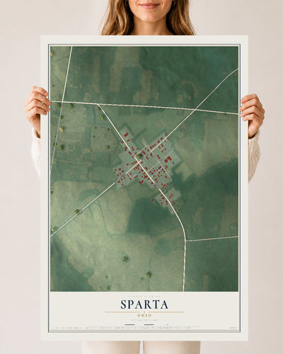 Map of Sparta, Ohio, 24 x 36 inch unframed archival matte print