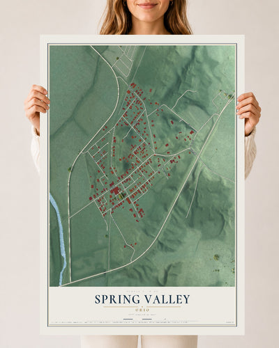 Map of Spring Valley, Ohio, 24 x 36 inch unframed archival matte print