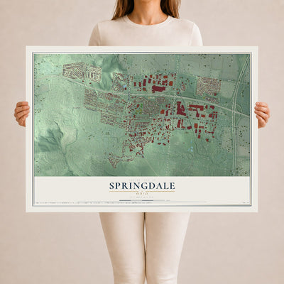 Map of Springdale, Ohio, 24 x 36 inch unframed archival matte print