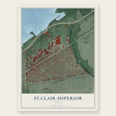 St.Clair-Superior, Ohio map print, the full design