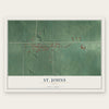 St. Johns, Ohio map print, the full design