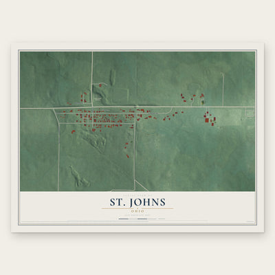 St. Johns, Ohio map print, the full design