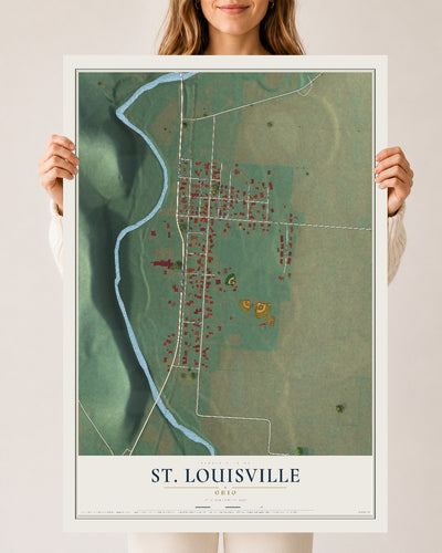 Map of St. Louisville, Ohio, 24 x 36 inch unframed archival matte print