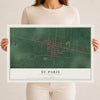 Map of St. Paris, Ohio, 12 x 18 inch unframed archival matte print