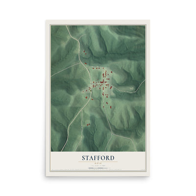 Map of Stafford, Ohio, 12 x 18 inch unframed archival matte print