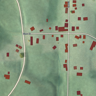 Close-up of the map of Stafford, Ohio print showing street and building detail