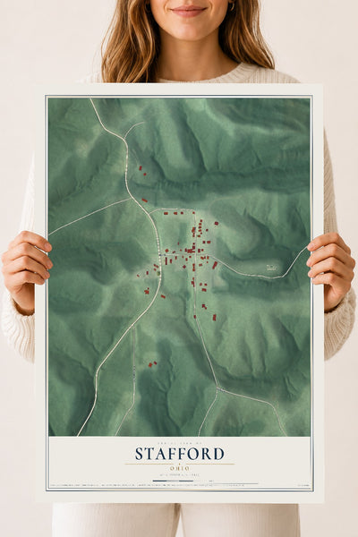 Map of Stafford, Ohio, 18 x 24 inch unframed archival matte print