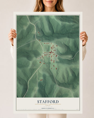 Map of Stafford, Ohio, 24 x 36 inch unframed archival matte print