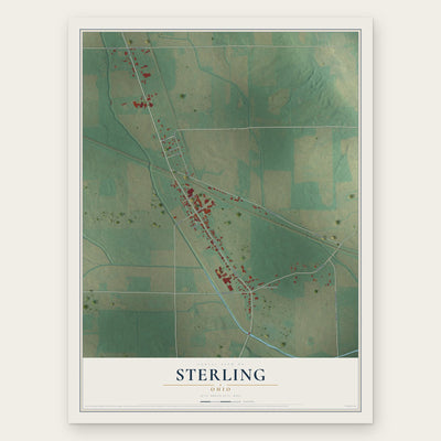 Sterling, Ohio map print, the full design