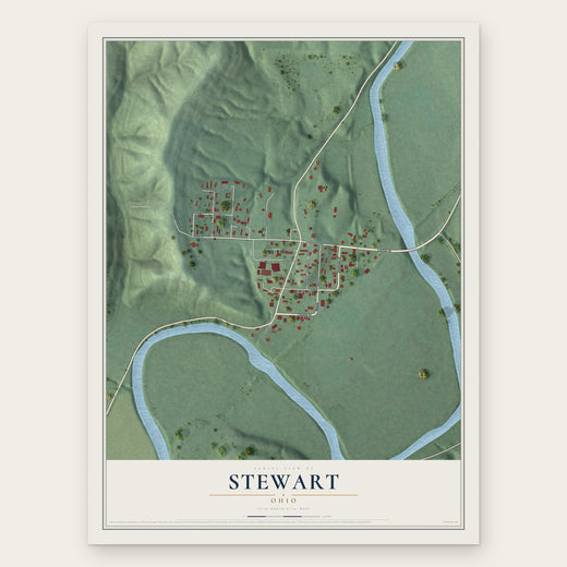 Stewart, Ohio map print, the full design