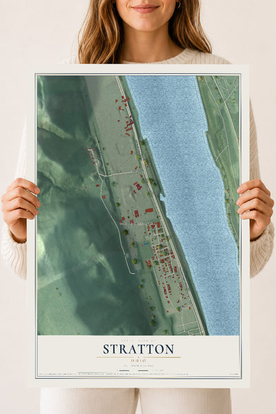 Map of Stratton, Ohio, 18 x 24 inch unframed archival matte print