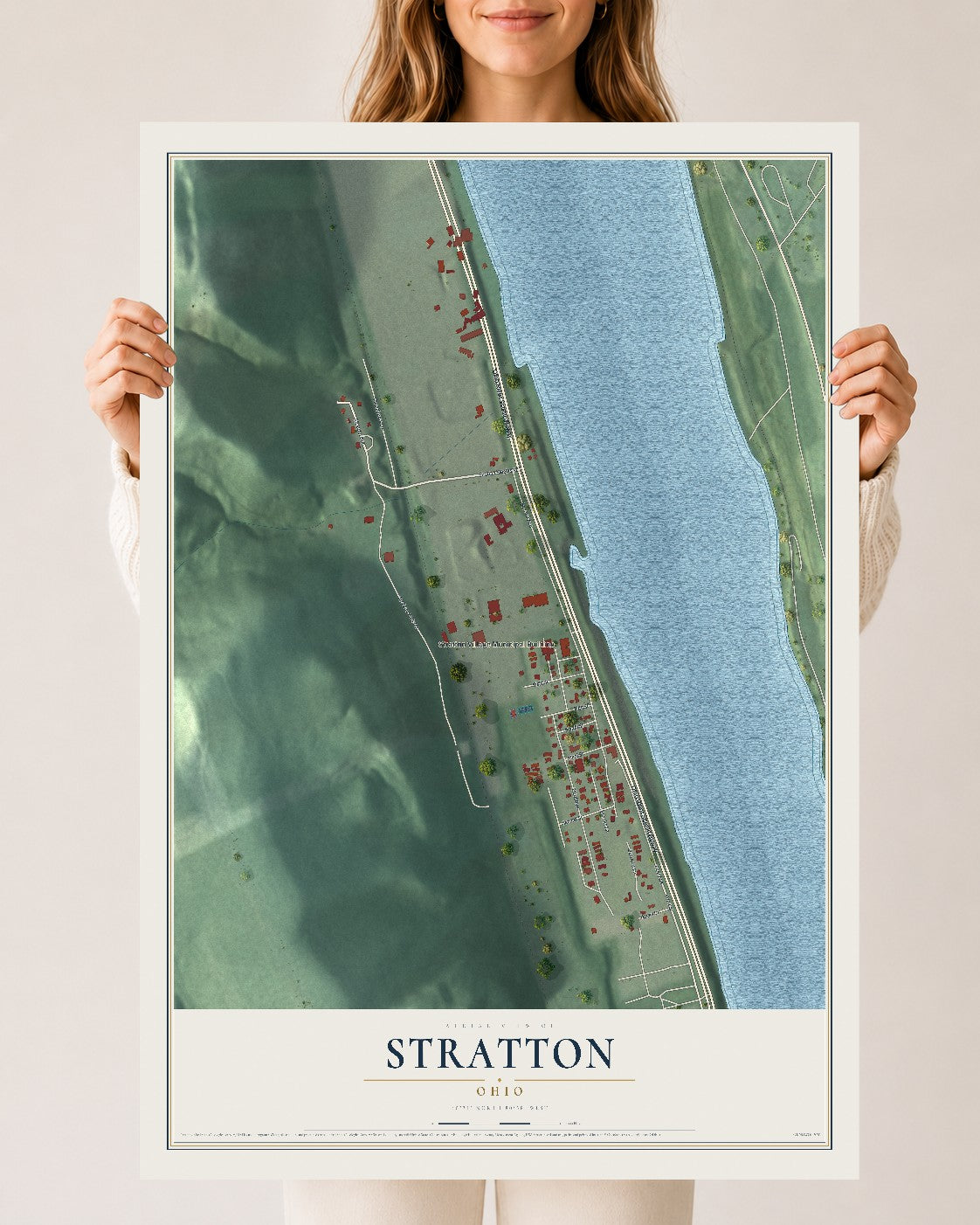 Map of Stratton, Ohio, 24 x 36 inch unframed archival matte print