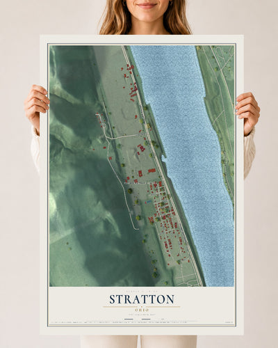 Map of Stratton, Ohio, 24 x 36 inch unframed archival matte print