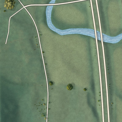 Second close-up of the map of Sugar Grove, Ohio print showing more streets and buildings