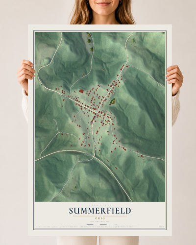 Map of Summerfield, Ohio, 24 x 36 inch unframed archival matte print