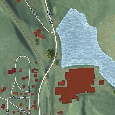 Close-up of the map of Summitville, Ohio print showing street and building detail