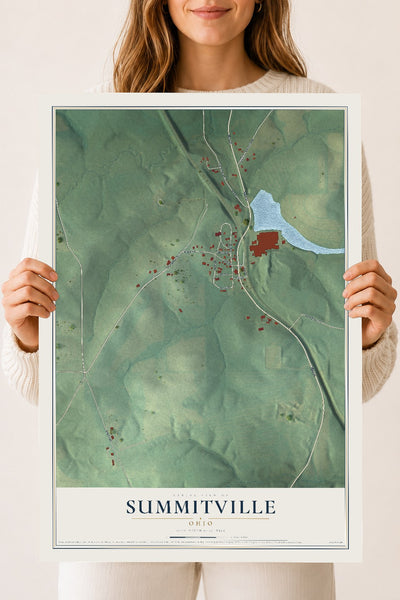 Map of Summitville, Ohio, 18 x 24 inch unframed archival matte print