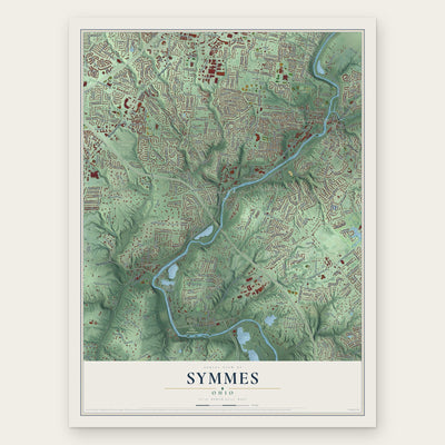Symmes, Ohio map print, the full design