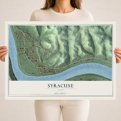 Map of Syracuse, Ohio, 18 x 24 inch unframed archival matte print