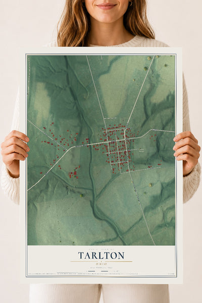 Map of Tarlton, Ohio, 18 x 24 inch unframed archival matte print