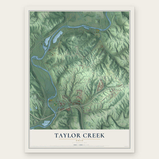 Taylor Creek, Ohio map print, the full design